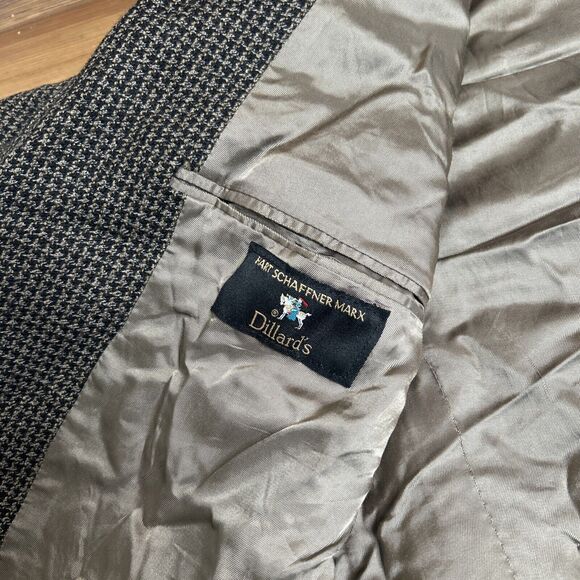 Vintage Hart Schaffner Marx Dillard’s Mens 40R Herringbone Blazer Union Made - Picture 7 of 11